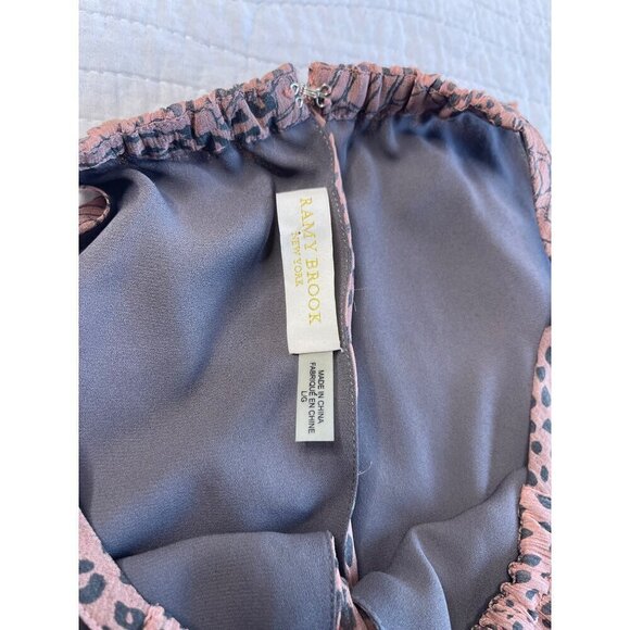 Ramy Brook Leomi Silk SZ L Animal Print Tiered Ruffle Lined Sleeveless Dress NEW - Picture 7 of 16